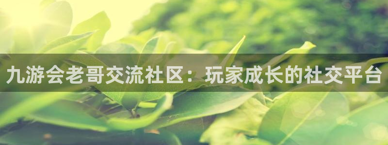 sbobet利记分红代理计划：九游会老哥交流社区：玩家成长的社交平台